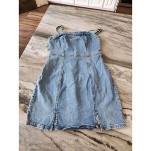 Aeropostale Denim Mini Dress Blue Jean Sleeveless Sundress Women's Small Gameday